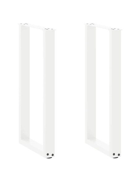 Gambe per tavolo consolle a forma di U 2 pz bianche 28x(72-73) cm in acciaio