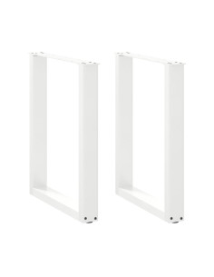 Gambe per tavolo da pranzo a forma di U 2 pz bianche 60x(72-73) cm in acciaio