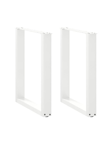 Gambe per tavolo da pranzo a forma di U 2 pz bianche 60x(72-73) cm in acciaio