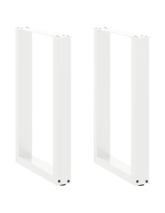 Gambe per tavolo da pranzo a forma di U 2 pz bianche 50x(72-73) cm in acciaio