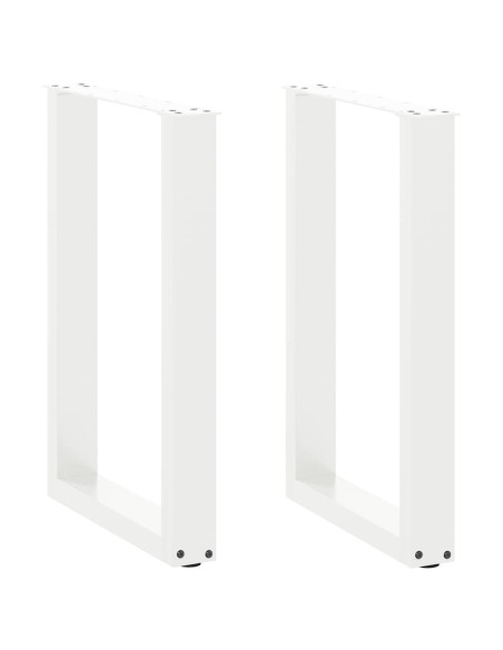 Gambe per tavolo da pranzo a forma di U 2 pz bianche 50x(72-73) cm in acciaio