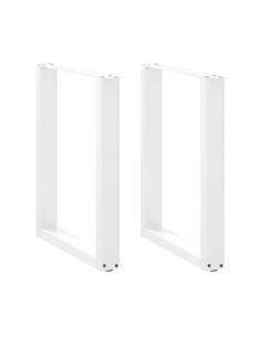 Gambe per tavolo da pranzo a forma di U 2 pz bianche 70x(72-73) cm in acciaio