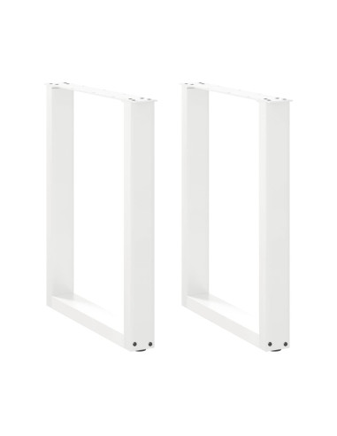 Gambe per tavolo da pranzo a forma di U 2 pz bianche 70x(72-73) cm in acciaio