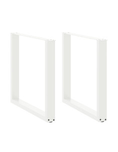 Gambe per tavolo da pranzo a forma di U 2 pz bianche 90x(72-73) cm in acciaio