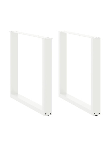 Gambe per tavolo da pranzo a forma di U 2 pz bianche 90x(72-73) cm in acciaio