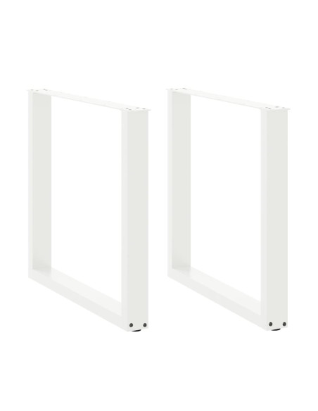 Gambe per tavolo da pranzo a forma di U 2 pz bianche 90x(72-73) cm in acciaio