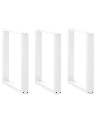Gambe per tavolo da pranzo a forma di U 3 pz bianche 70x(72-73) cm in acciaio