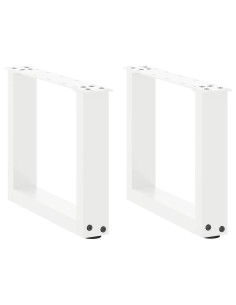 Gambe per Tavolino da Caffè a Forma di U 2 pz Bianche 40x(30-31) cm Acciaio