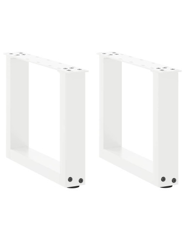 Gambe per Tavolino da Caffè a Forma di U 2 pz Bianche 40x(30-31) cm Acciaio