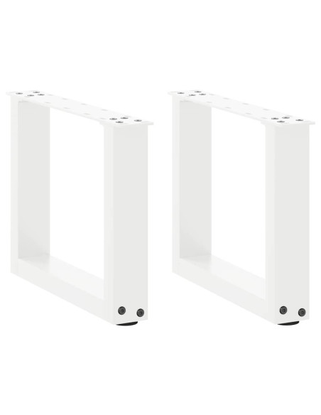 Gambe per Tavolino da Caffè a Forma di U 2 pz Bianche 40x(30-31) cm Acciaio