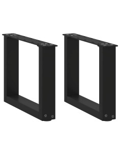 Gambe per Tavolino da Caffè a Forma di U 2 pz Nere 30x(30-31) cm Acciaio