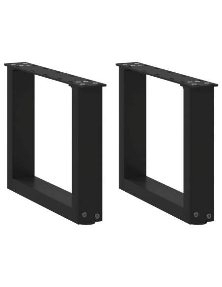 Gambe per Tavolino da Caffè a Forma di U 2 pz Nere 30x(30-31) cm Acciaio