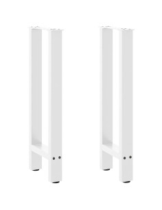 Gambe per Tavolo Consolle Bianche 2 pz 38x(72-73) cm Acciaio