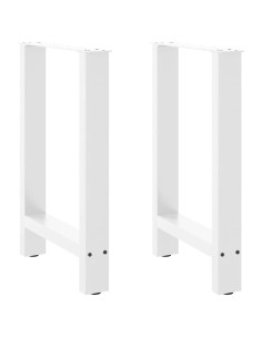 Gambe per tavolo da pranzo bianche 2 pz 50x(72-73) cm in acciaio