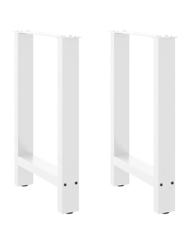 Gambe per tavolo da pranzo bianche 2 pz 50x(72-73) cm in acciaio