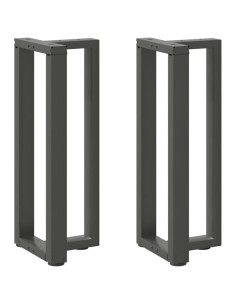 Gambe per tavolo consolle a T 2 pz Antracite 38x25x(72-73) cm Acciaio