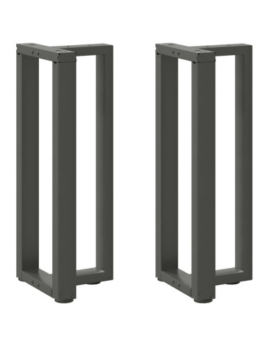 Gambe per tavolo consolle a T 2 pz Antracite 38x25x(72-73) cm Acciaio
