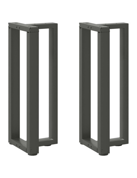 Gambe per tavolo consolle a T 2 pz Antracite 38x25x(72-73) cm Acciaio