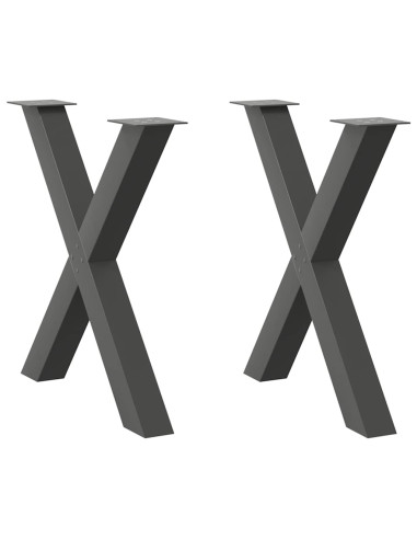 Gambe per tavolo da pranzo a forma di X 2 pz Antracite 80x(72-73) cm Acciaio
