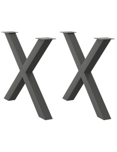 Gambe per tavolo da pranzo a forma di X 2 pz Antracite 90x(72-73) cm Acciaio