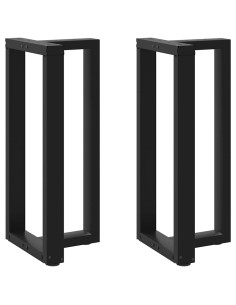 Gambe per tavolo da bar a forma di T 2 pz nere 50x35x(90-91) cm in acciaio