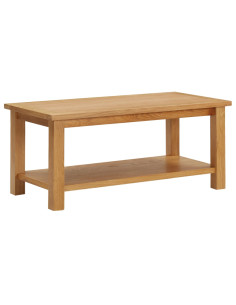 Tavolino da Salotto 90x45x40 cm in Legno Massello di Rovere