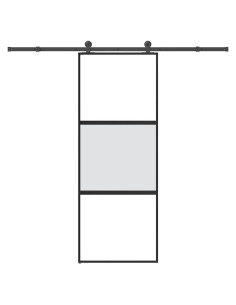 Porta Scorrevole Ferramenta 76x205 cm Vetro Temperato Alluminio