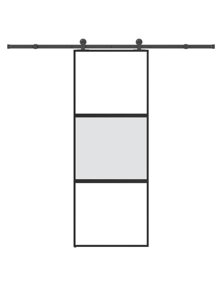 Porta Scorrevole Ferramenta 76x205 cm Vetro Temperato Alluminio