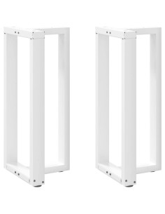 Gambe per tavolo da bar a forma di T 2 pz bianche 50x35x(90-91) cm in acciaio