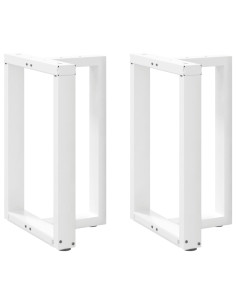 Gambe per tavolo da pranzo a forma di T 2 pz bianche 60x35x(72-73) cm in acciaio