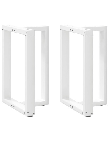 Gambe per tavolo da pranzo a forma di T 2 pz bianche 60x35x(72-73) cm in acciaio