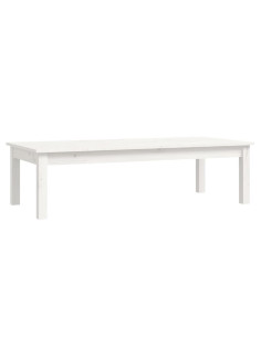 Tavolino da Salotto Bianco 110x50x30 cm Legno Massello di Pino