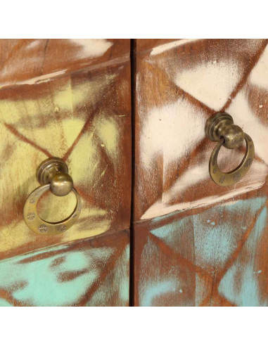 Cassettiera Multicolore 70x35x70 cm Legno Massello di Recupero