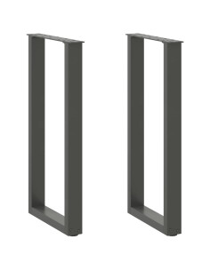 Gambe per tavolo consolle a forma di U 2 pz Antracite 38x(72-73) cm Acciaio