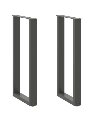 Gambe per tavolo consolle a forma di U 2 pz Antracite 38x(72-73) cm Acciaio