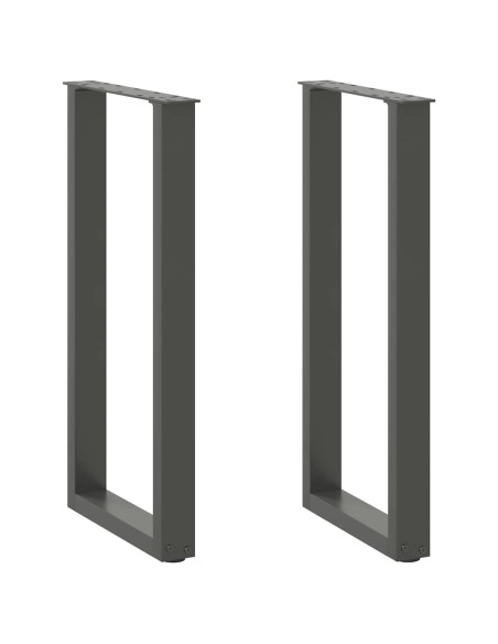 Gambe per tavolo consolle a forma di U 2 pz Antracite 38x(72-73) cm Acciaio