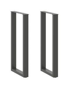 Gambe per tavolo da bar a forma di U 2 pz Antracite 40x(100-101) cm Acciaio