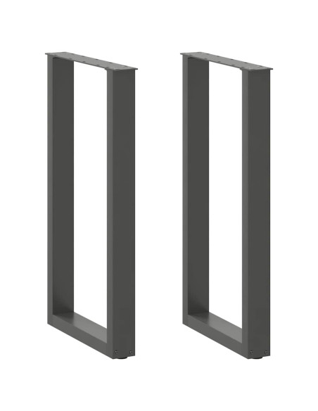 Gambe per tavolo da bar a forma di U 2 pz Antracite 40x(90-91) cm Acciaio