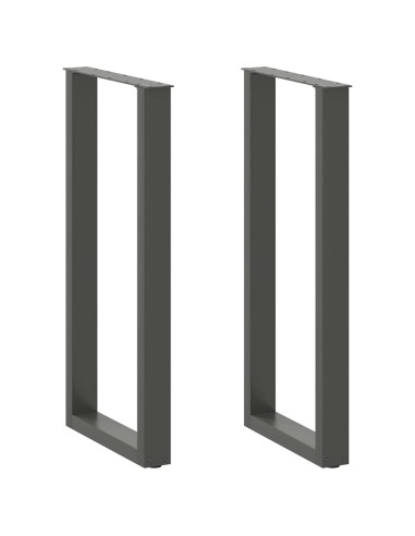 Gambe per tavolo da bar a forma di U 2 pz Antracite 50x(100-101) cm Acciaio