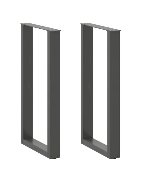 Gambe per tavolo da bar a forma di U 2 pz Antracite 50x(90-91) cm Acciaio