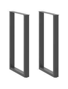 Gambe per tavolo da bar a forma di U 2 pz Antracite 60x(100-101) cm Acciaio