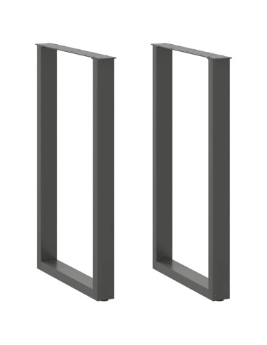 Gambe per tavolo da bar a forma di U 2 pz Antracite 60x(100-101) cm Acciaio