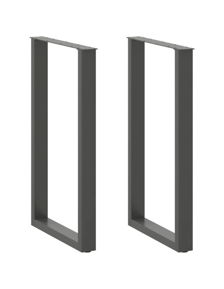 Gambe per tavolo da bar a forma di U 2 pz Antracite 60x(100-101) cm Acciaio