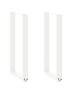 Gambe per tavolo consolle a forma di U 2 pz bianche 38x(72-73) cm in acciaio