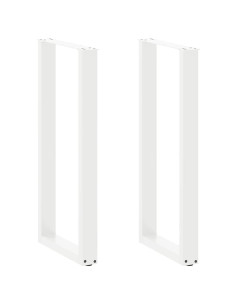 Gambe per tavolo da bar a forma di U 2 pz bianche 40x(100-101) cm in acciaio