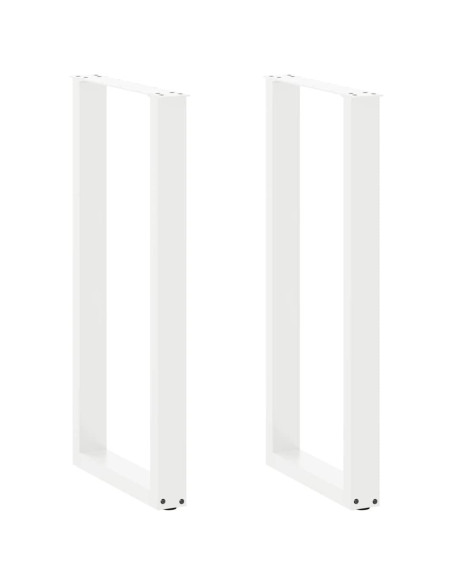 Gambe per tavolo da bar a forma di U 2 pz bianche 40x(100-101) cm in acciaio