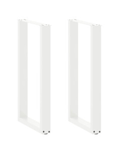 Gambe per tavolo da bar a forma di U 2 pz bianche 40x(90-91) cm in acciaio