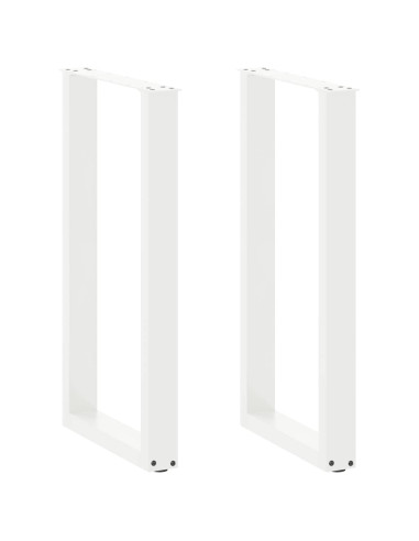 Gambe per tavolo da bar a forma di U 2 pz bianche 40x(90-91) cm in acciaio