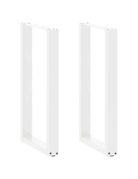 Gambe per tavolo da bar a forma di U 2 pz bianche 40x(90-91) cm in acciaio