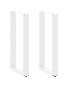 Gambe per tavolo da bar a forma di U 2 pz bianche 50x(90-91) cm in acciaio